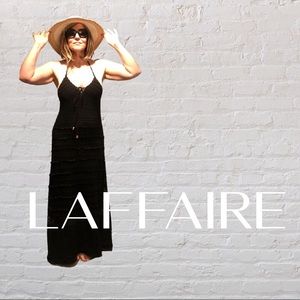 Laffaire black maxi crochet dress